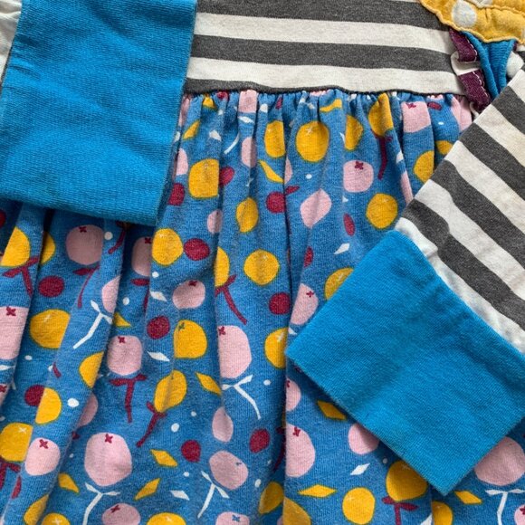 Jelly Pug Girls Sz 7 Striped Fall Apples Ruffle Flower Long sleeved Dress - Picture 5 of 8